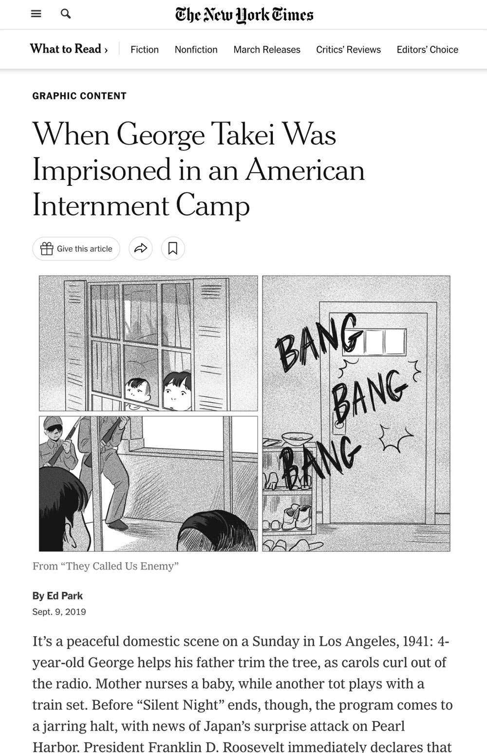 The New York Times Best Seller - "They Called Us Enemy"